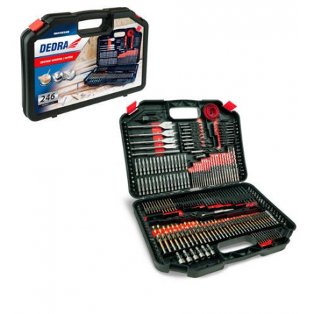18A11S246 DEDRA Set 246 accesorii burghie si biti de insurubare