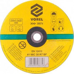 08674 VOREL Disc abraziv pentru taiat piatra 230 x 3,2 x 22 mm