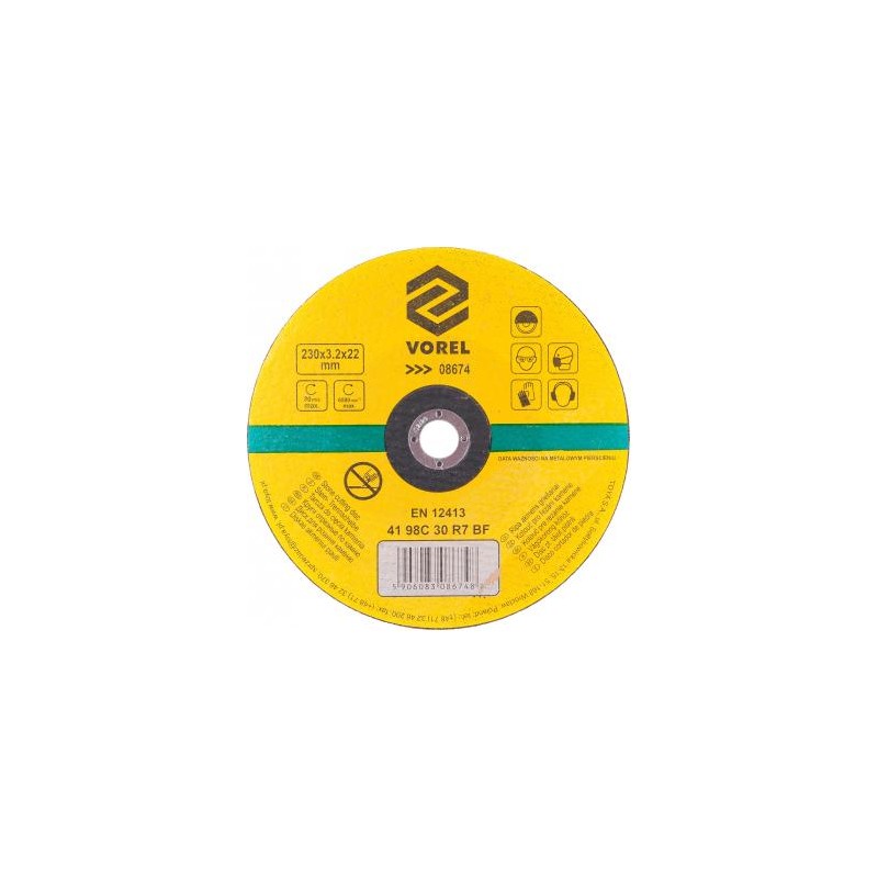 08674 VOREL Disc abraziv pentru taiat piatra 230 x 3,2 x 22 mm