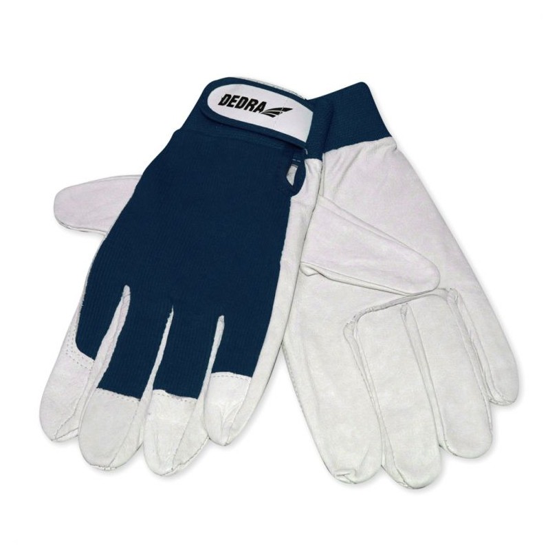 BH1013R10 DEDRA Manusi de protectie din piele de capra, bleumarin, marime 10