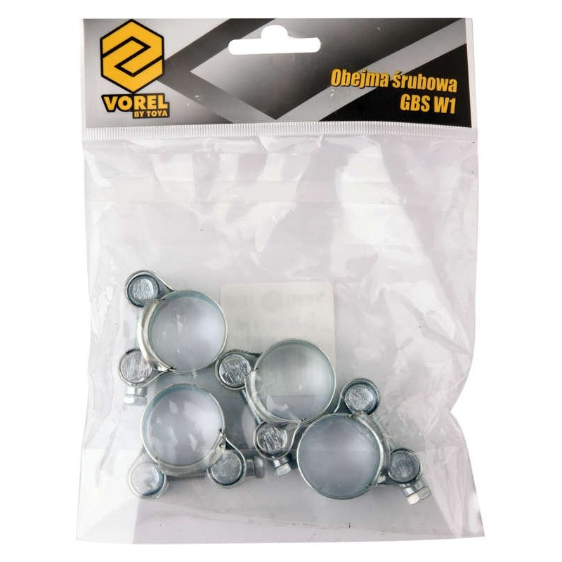 73790 VOREL Set 4 coliere cu surub zincat 25-27/18 mm