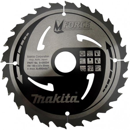 B-08034 Makita Panza fierastrau circular Mforce lemn 180x30mm 24 dinti