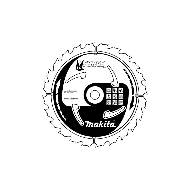 B-08040 Makita Panza fierastrau circular Mforce lemn 185x30mm 24 dinti
