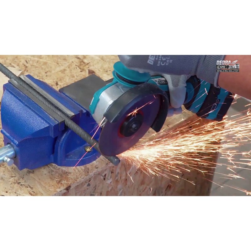 Dedra Polizor unghiular 125mm cu acumulator 18V 2.0Ah incarcator 60W