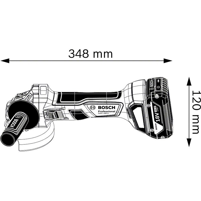 06019H9022 Bosch Polizor unghiular GWS 180-LI 115 mm fara acumulator