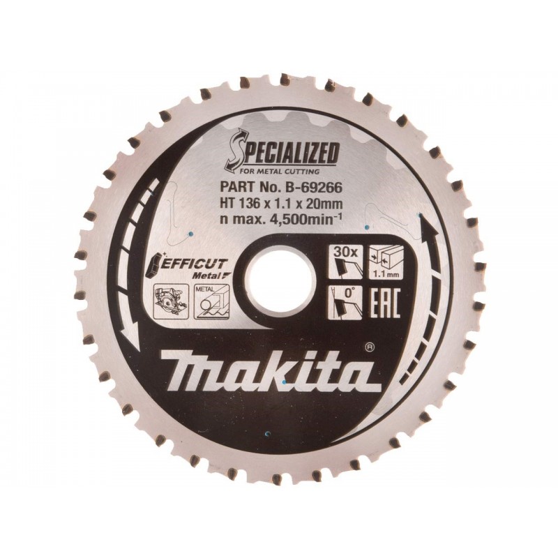 B-69266 Makita Panza fierastrau circular EFFICUT metal 136x20mm 30dinti