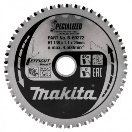 B-69272 Makita Panza fierastrau circular EFFICUT metal 136x20 mm 45 dinti