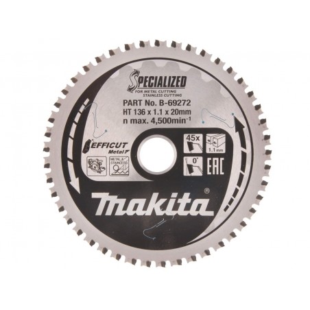 B-69272 Makita Panza fierastrau circular EFFICUT metal 136x20 mm 45 dinti