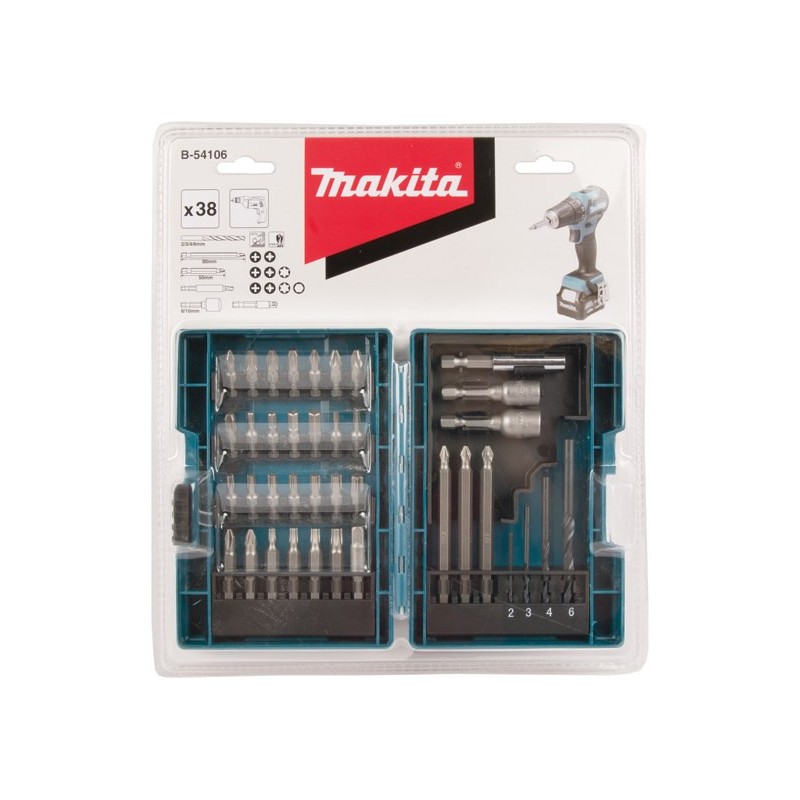 B-54106 Makita Set 38 accesorii de insurubat si gaurit