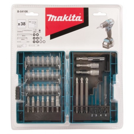 B-54106 Makita Set 38 accesorii de insurubat si gaurit