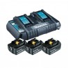 198458-6 Makita Pachet 3 acumulatori 18V 5.0Ah BL1850B si DC18RD