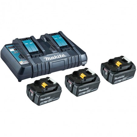 198458-6 Makita Pachet 3 acumulatori 18V 5.0Ah BL1850B si DC18RD