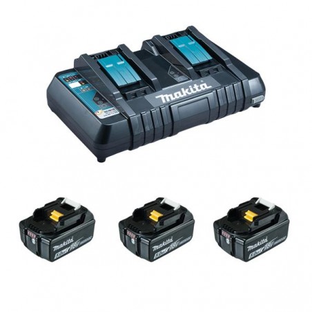 198458-6 Makita Pachet 3 acumulatori 18V 5.0Ah BL1850B si DC18RD