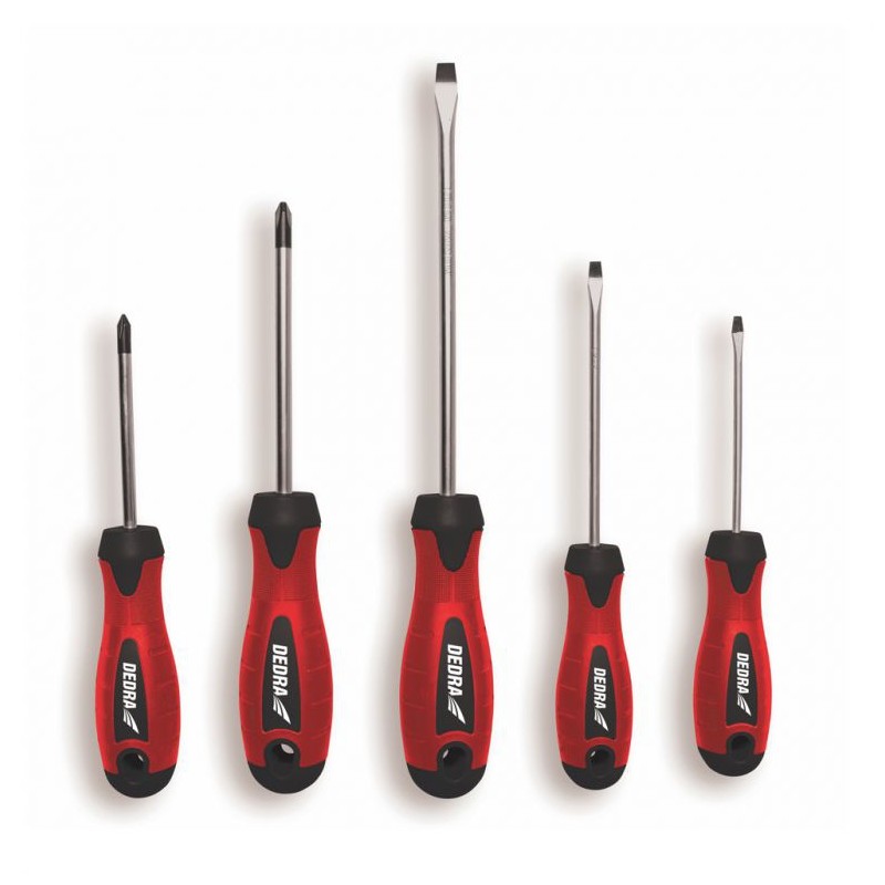 06A091 Dedra Set 5 surubelnite SL 3,4,6 PH 1,2 din otel CrV