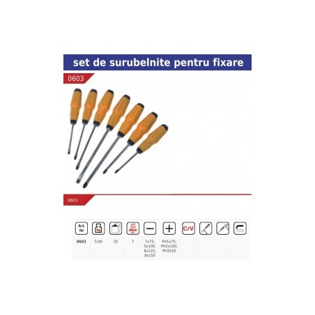 DEDRA 0603 Set sapte surubelnite de impact