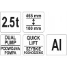 YT-17205 YATO Cric hidraulic tip crocodil 2.5 t, 465 mm, DUAL PUMP