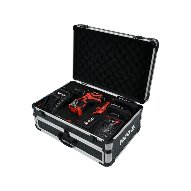 YT-44250 YATO Set masina de gaurit/insurubat 18V, 2x2Ah, 126 Accesorii