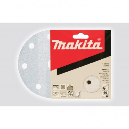 Makita Set 10 buc hartie abraziva 125 mm, scai/velcro, granulatie 40