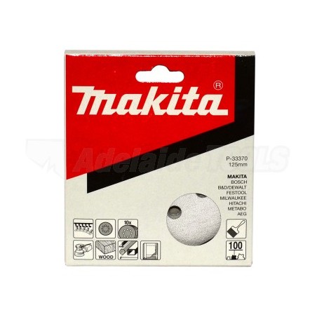 Makita Set 10 buc hartie abraziva 125 mm, scai/velcro, granulatie 100