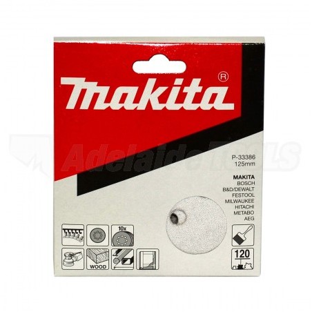 Makita Set 10 buc hartie abraziva 125 mm, scai/velcro, granulatie 120