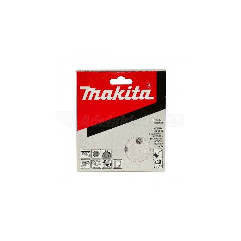 Makita Set 10 buc hartie abraziva 125 mm, scai/velcro, granulatie 240