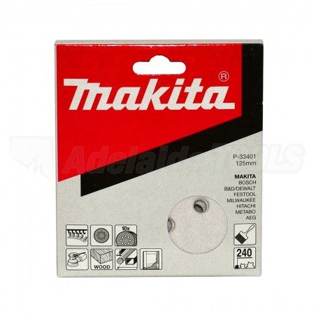 Makita Set 10 buc hartie abraziva 125 mm, scai/velcro, granulatie 240