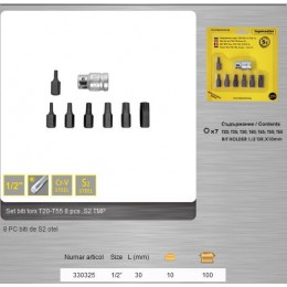 Set 8 bucati biti Torx T20-T55 TOPMASTER 