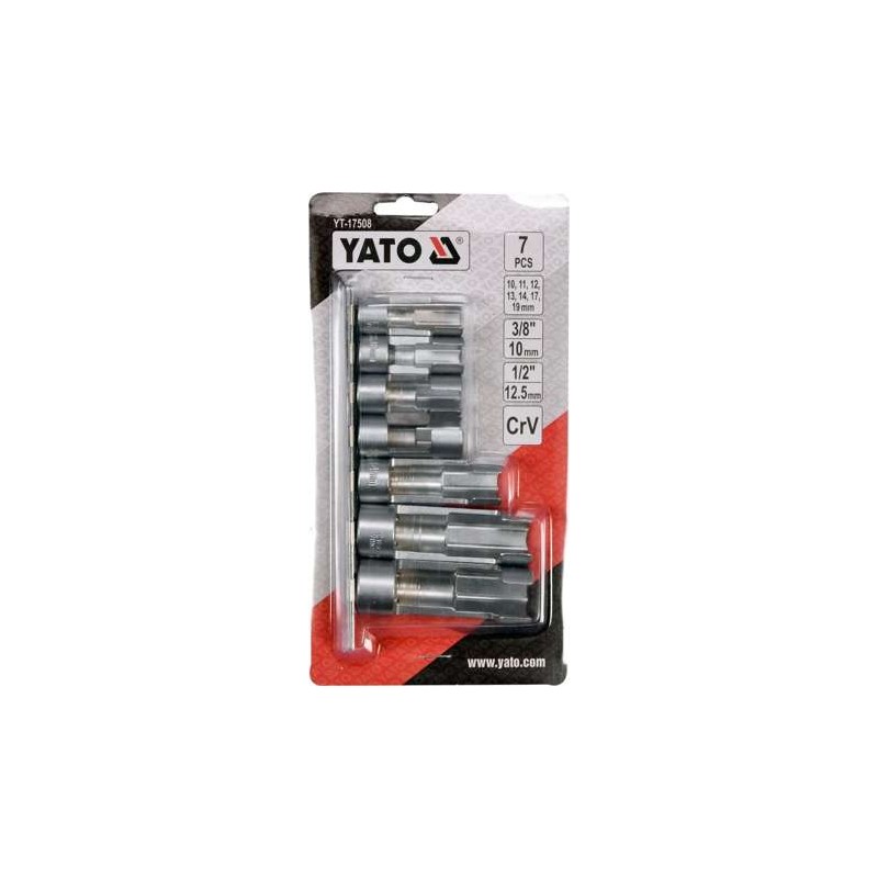 YT-17508 YATO Set 7 chei pentru injectoare 10-19 mm, patrat 1/2 si 3/8