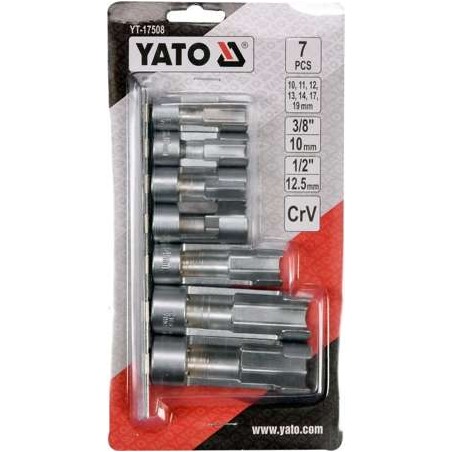 YT-17508 YATO Set 7 chei pentru injectoare 10-19 mm, patrat 1/2 si 3/8