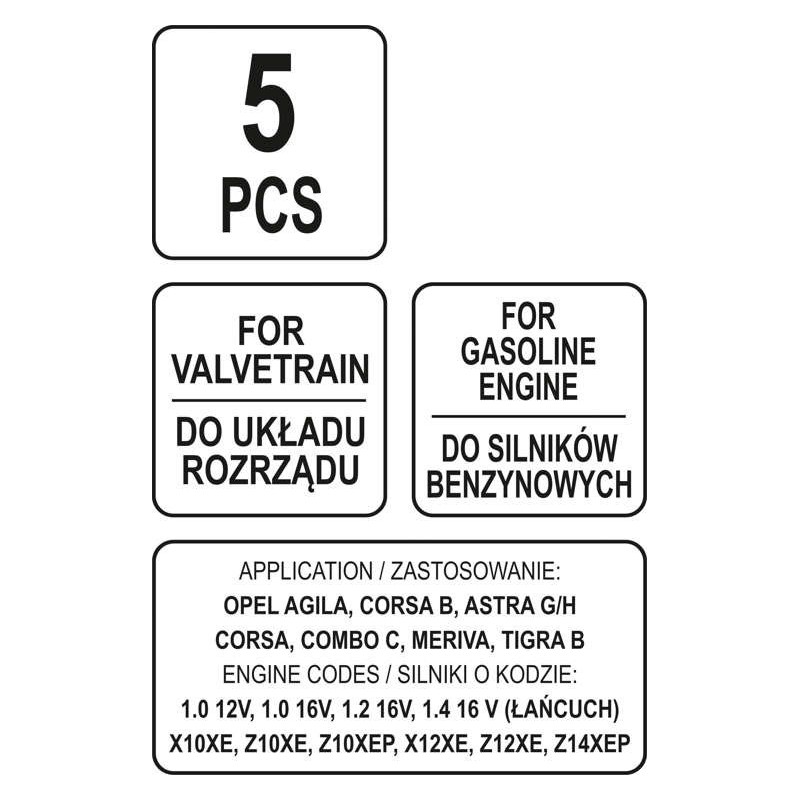 YT-06002 YATO Trusa 5 intrumente blocare distributie, motoare benzina