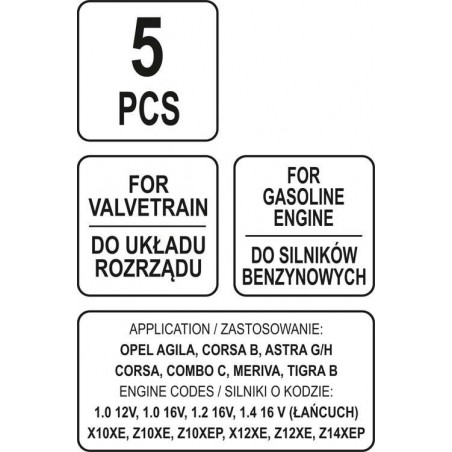 YT-06002 YATO Trusa 5 intrumente blocare distributie, motoare benzina