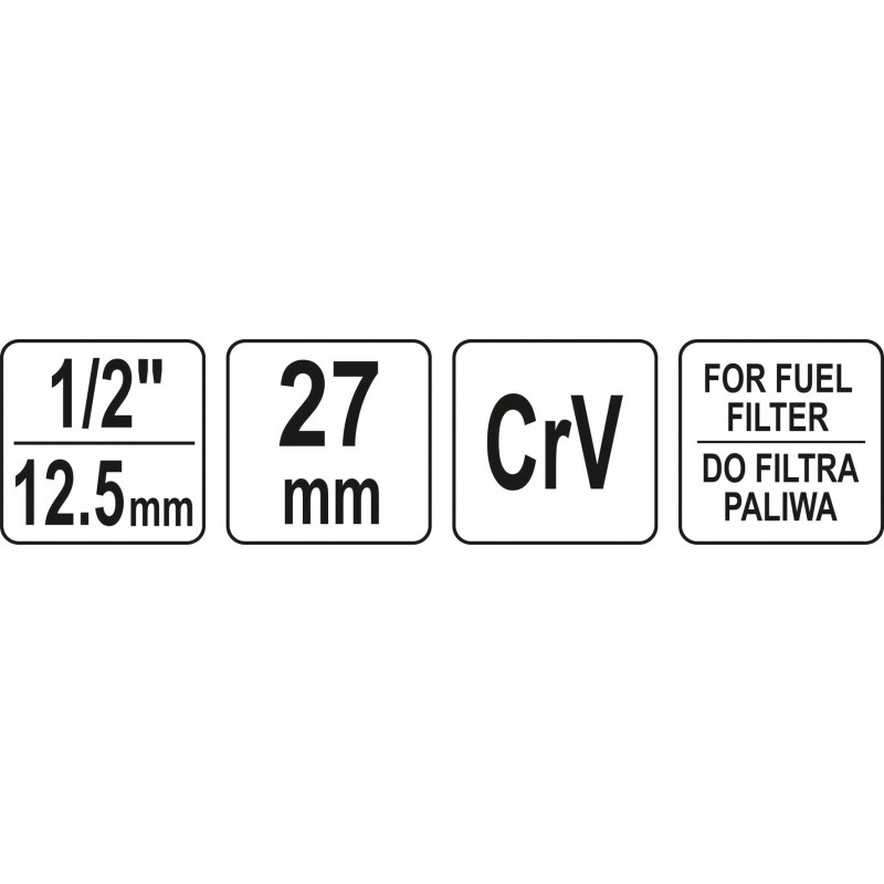 YT-12000 YATO Cheie pentru filtru combustibil 27 mm, 1/2 inch