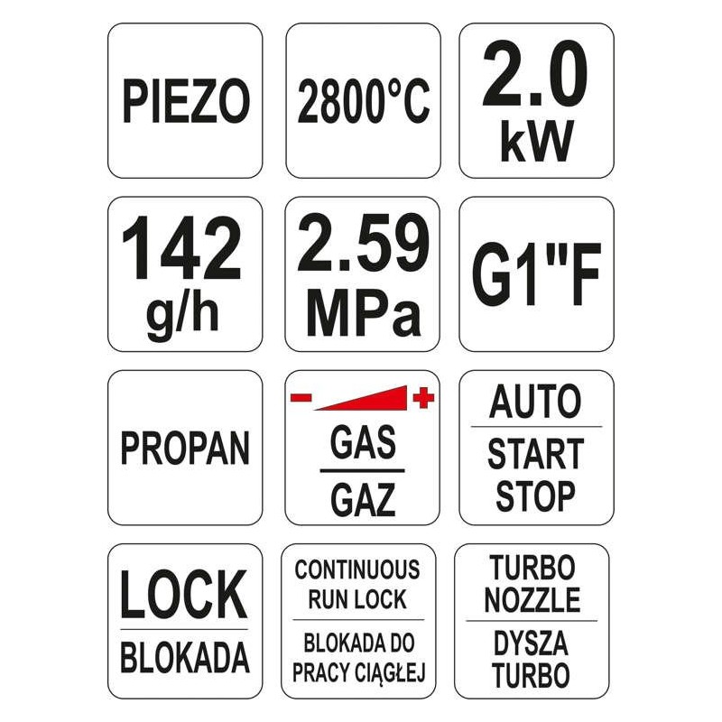 YT-36715 YATO Arzator gaz piezo 2kW