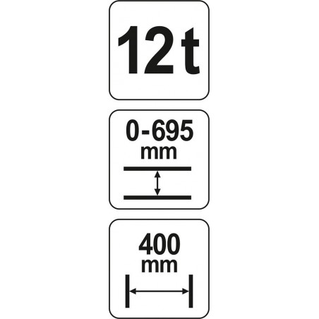 YT-55580 YATO Presa hidraulica inaltime 0 - 695 mm, 400 mm, 12 t