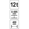 YT-55580 YATO Presa hidraulica inaltime 0 - 695 mm, 400 mm, 12 t