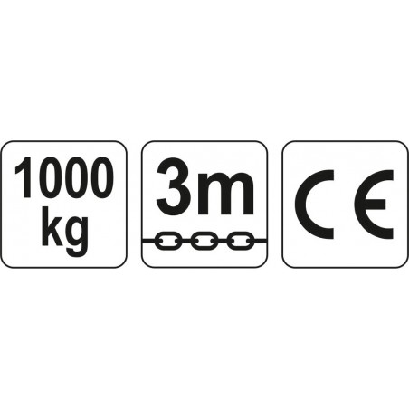 YT-58951 YATO Scripete cu lant 1000 kg, 3 m