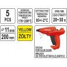 YT-82437 YATO Set 5 batoane lipici galbene 11 x 200 mm