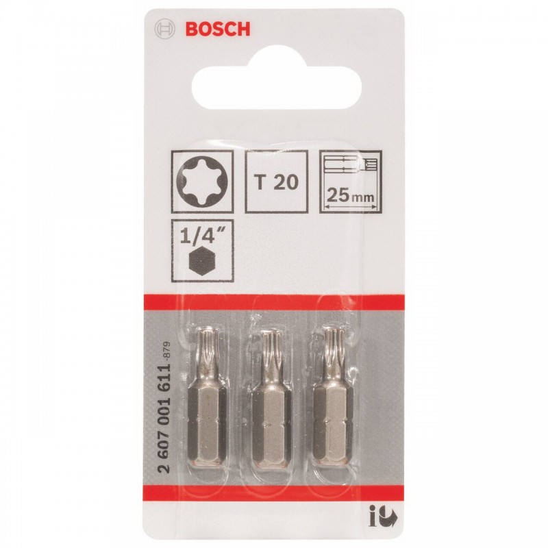 Biti de insurubare T20 xh lungime 25 mm Bosch 2607001611