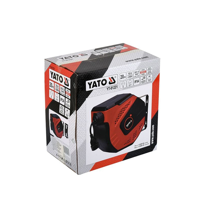 Prelungitor electric 220v retractabil de perete 20 m Yato YT-81221