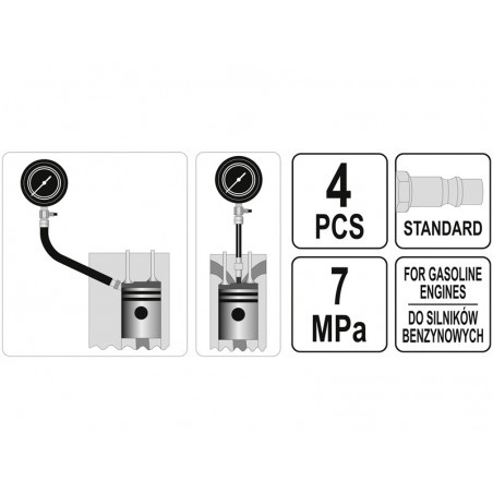 Tester pentru scurgeri cilindri motor pe benzina Yato YT-73055