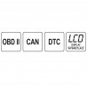 YT-72977 Tester Diagnostic Auto OBD2, EOBD cu alimentare directa Yato