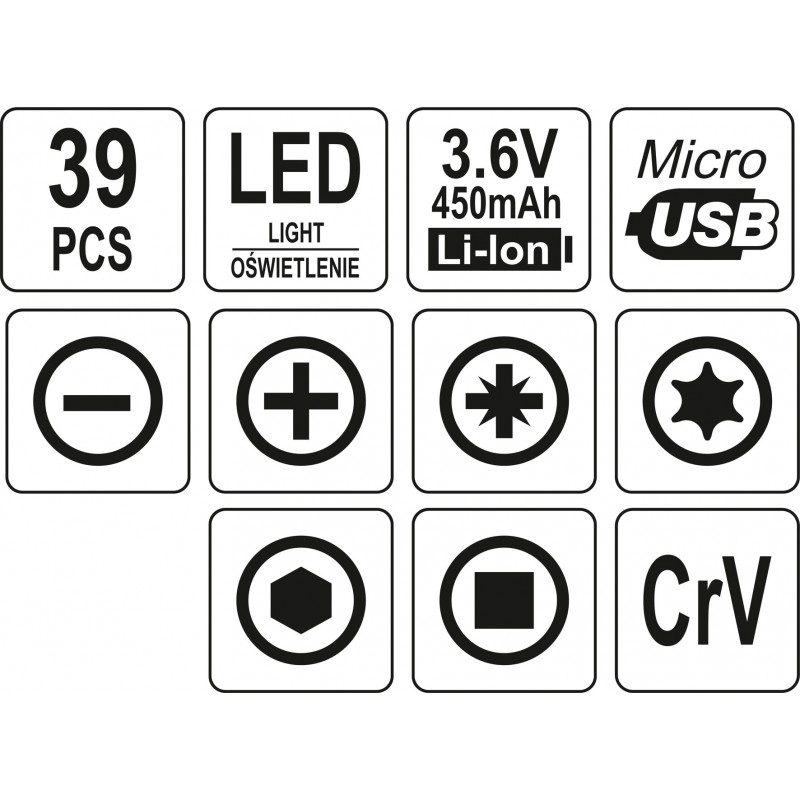 Surubelnita cu acumulator 3.6 V Yato YT-27930