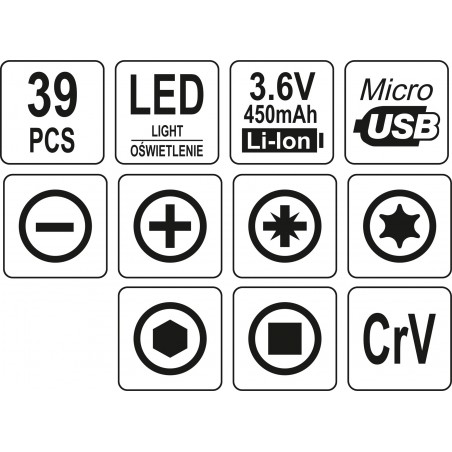 Surubelnita cu acumulator 3.6 V Yato YT-27930