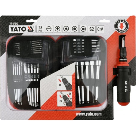 Surubelnita cu set de douazeci si opt biti Yato YT-27940