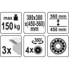 Scaun atelier cu trei sertare incorporate Yato YT-08795