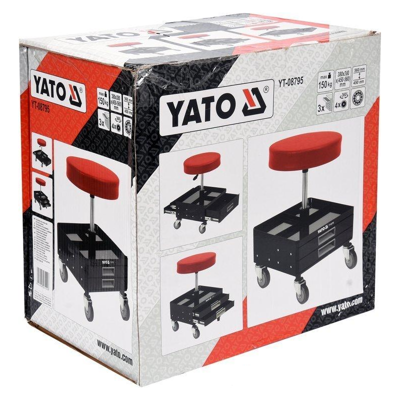 Scaun atelier cu trei sertare incorporate Yato YT-08795