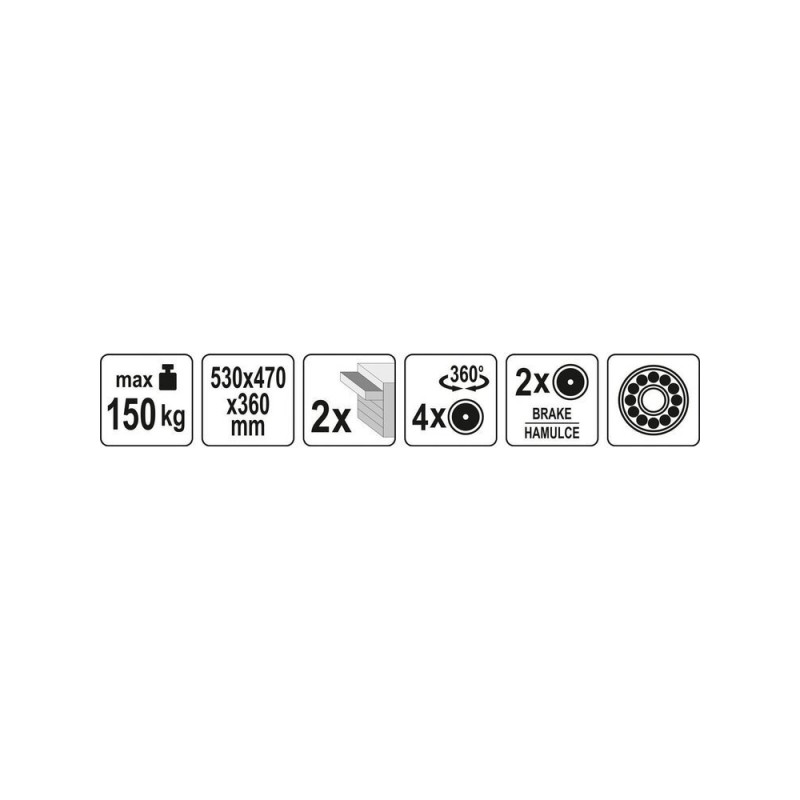 Taburet atelier cu doua sertare, tava si suport unelte Yato YT-08790