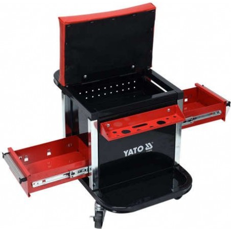 Taburet atelier cu doua sertare, tava si suport unelte Yato YT-08790