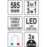 Recuperator flexibil cu gheara si magnet cu led Yato YT-06613