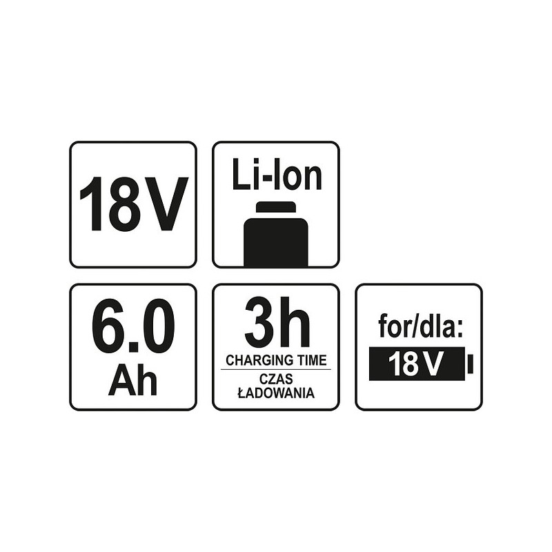 YT-82845 Acumulator Litiu-ion 18 V 6.0Ah Yato